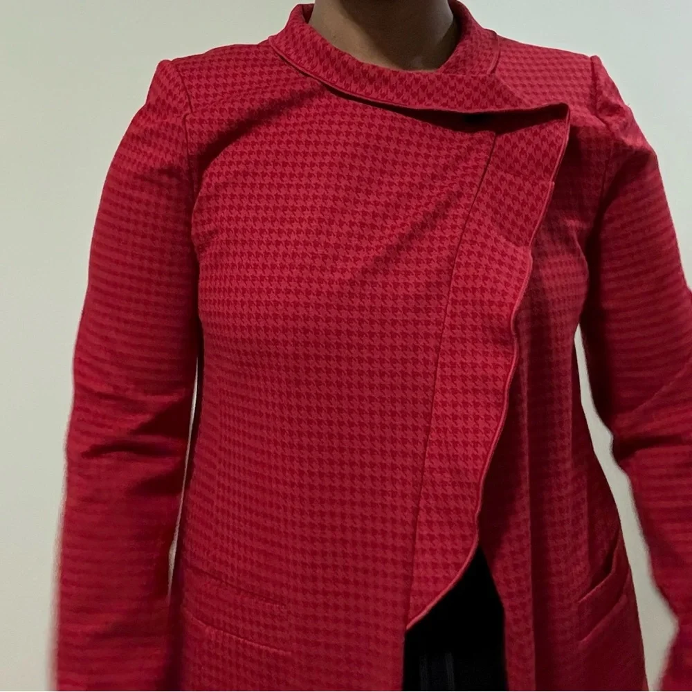 CAbi Crimson Houndstooth Coat / Jacket - Picture 6 of 9